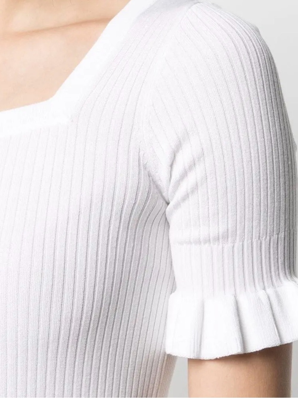 SANDRO ribbed square neck top Small - Picture 4 of 7
